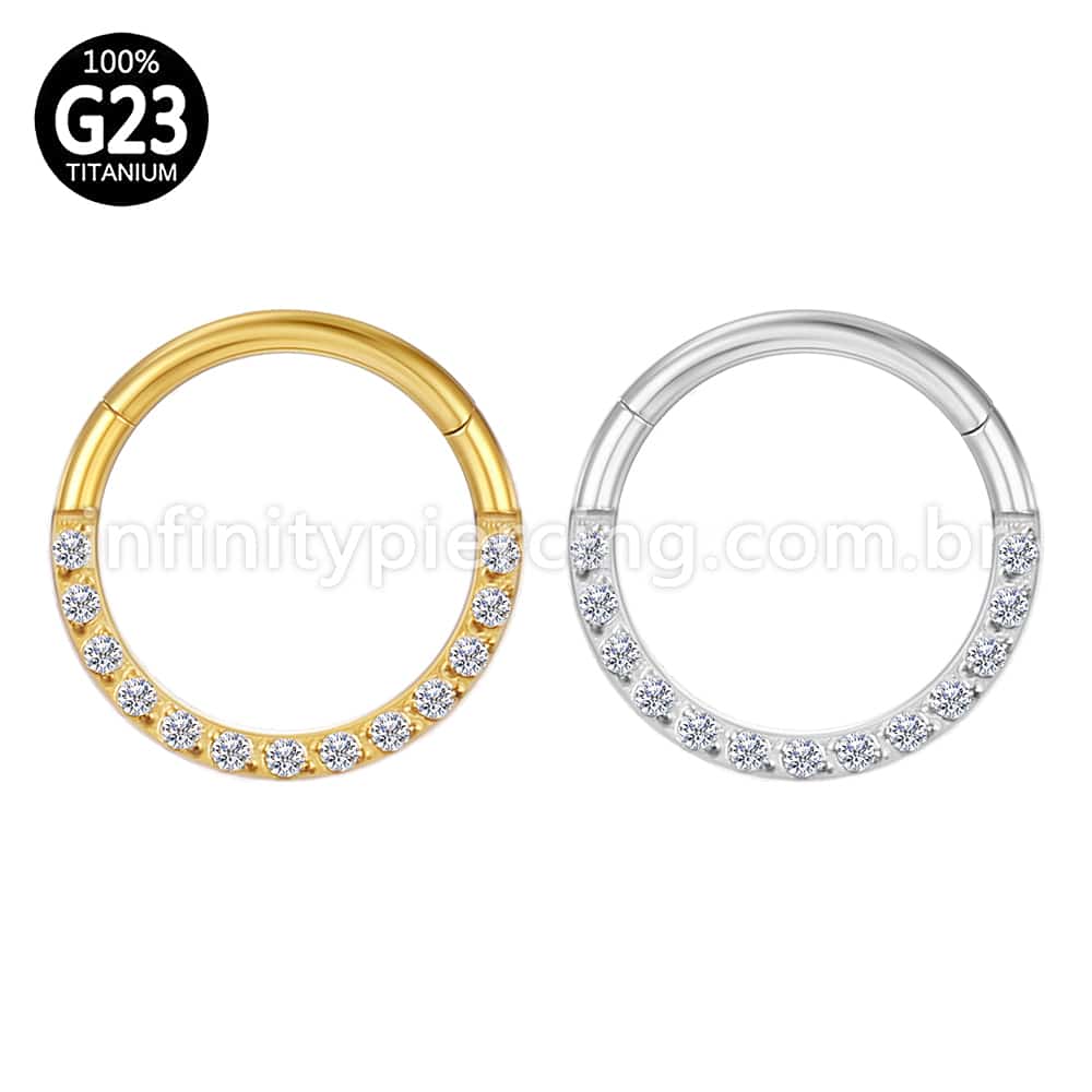 Piercing Argola Segmento Articulado Titânio Zircônia